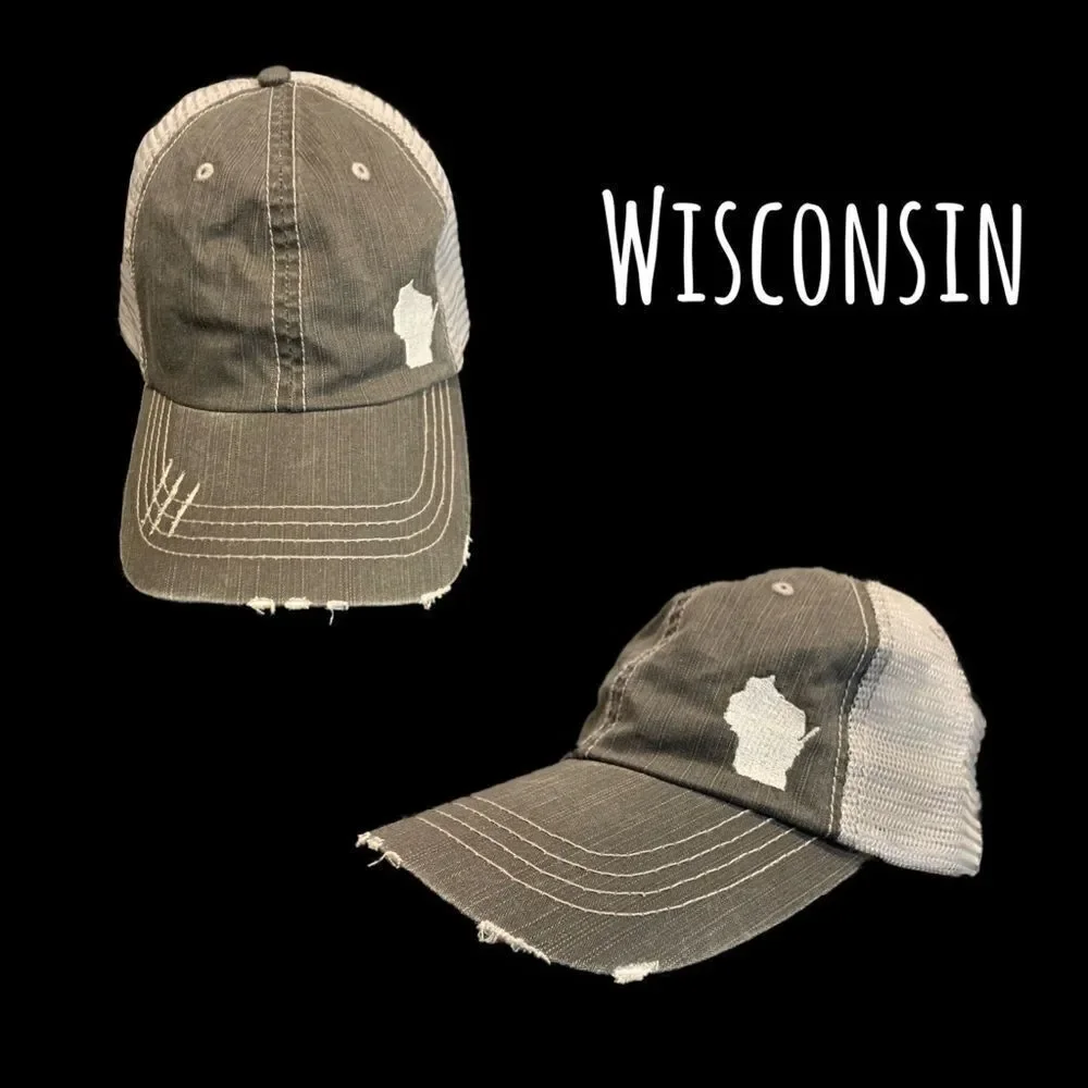 NWOT Home Wisconsin velcro adjustable trucker hat